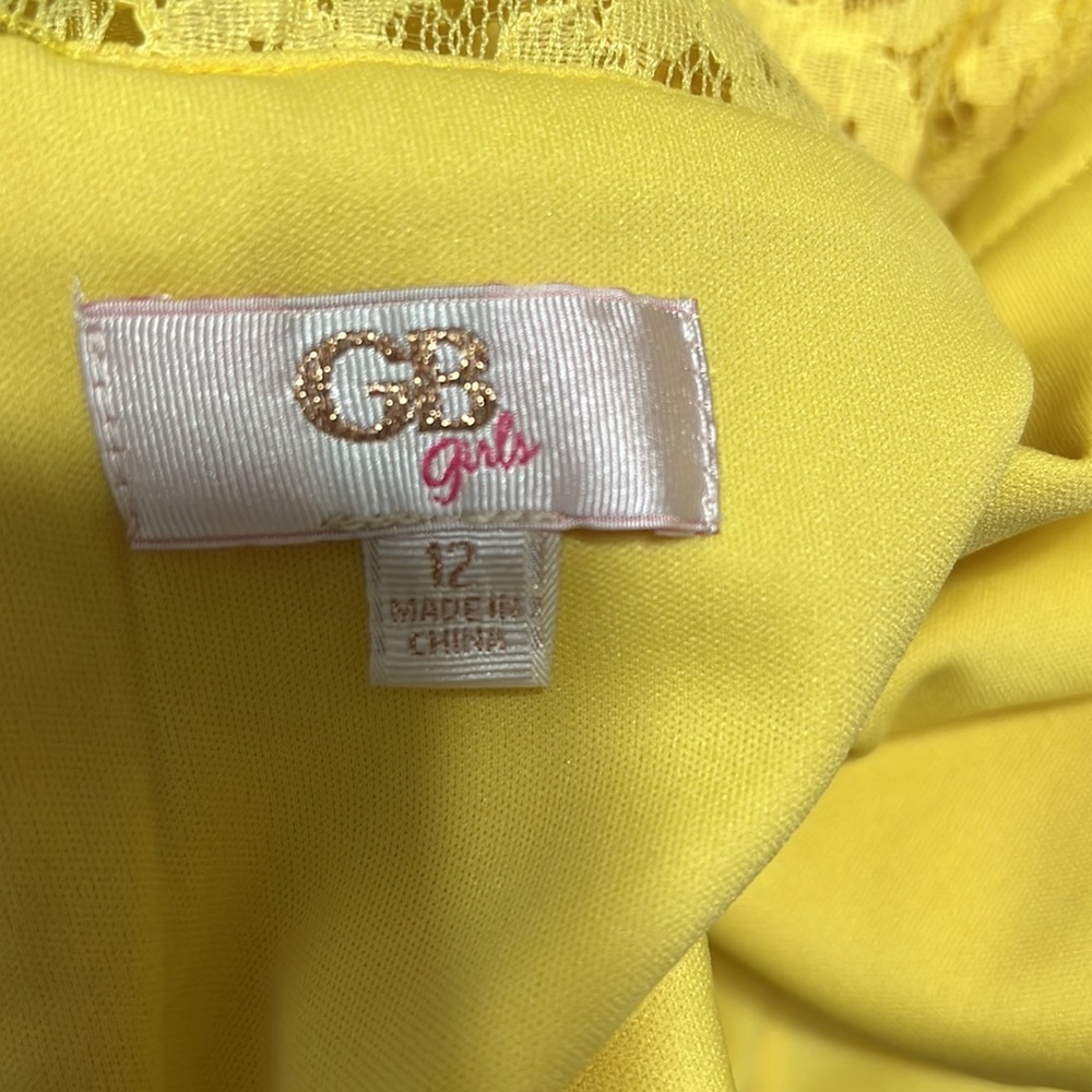 GB Girls Size 12 Sunny Yellow Sunday Dress - Picture 7 of 7